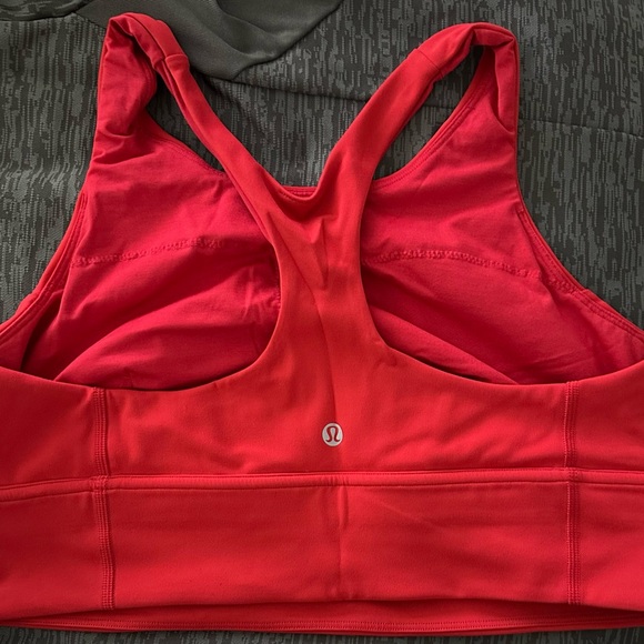 Lululemon Red Racerback Sports Bra with Ruched Front - Picture 4 of 4